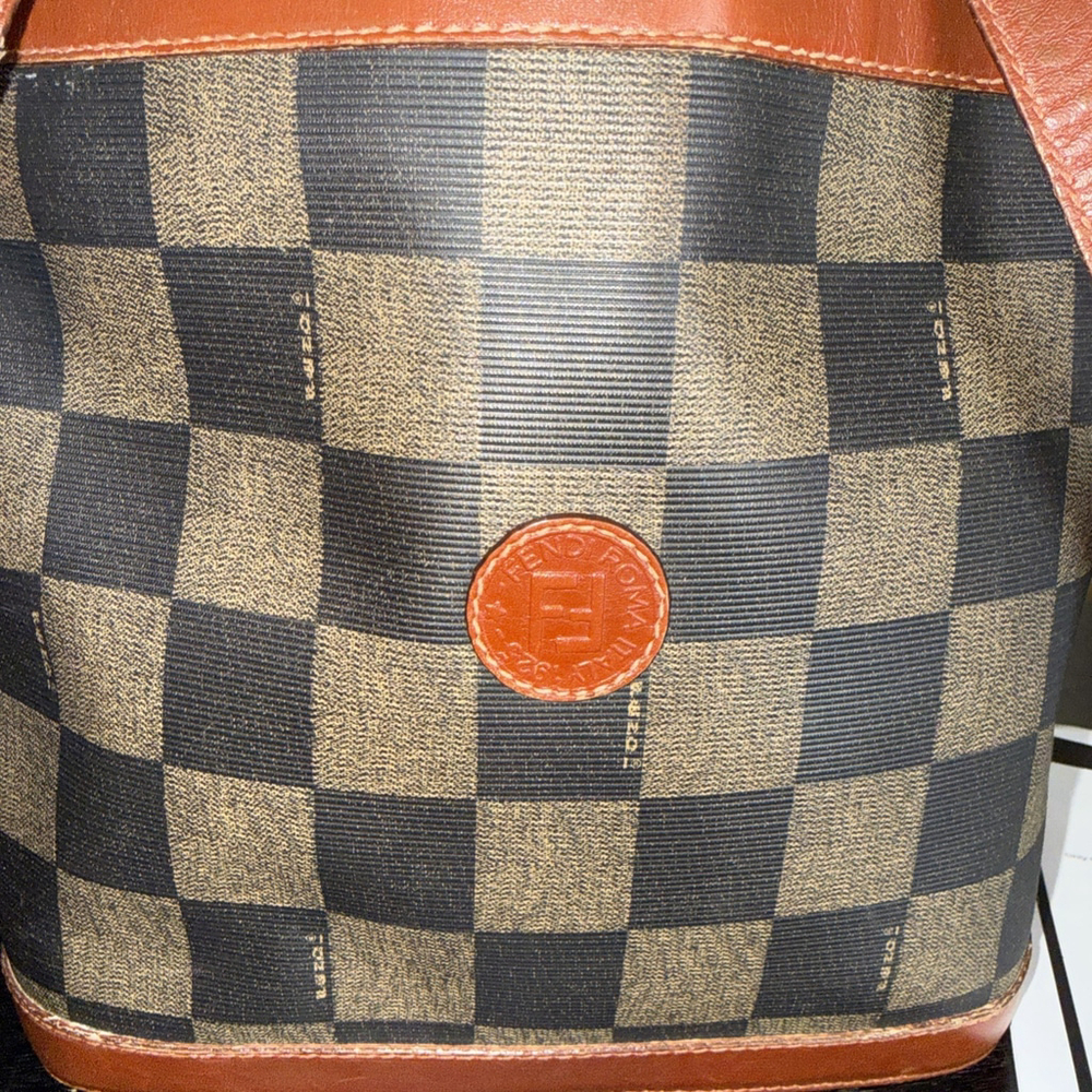 Vintage Fendi Penguin Check Crossbody Bag Purse - Picture 2 of 13